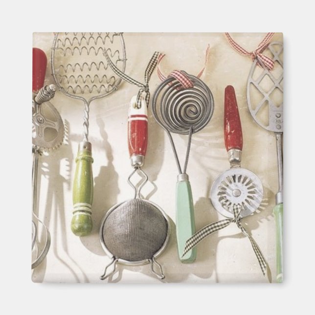 Vintage Kitchen Utensils Magnet (Framsidan)
