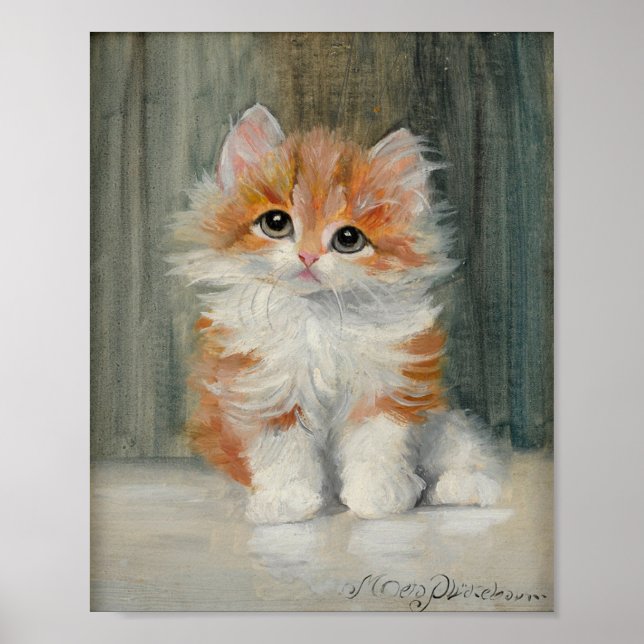 Vintage Kitten Painting Poster (Framsidan)