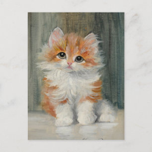 Vintage Kitten Painting  Vykort