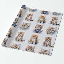 Vintage Kitten slår papper.