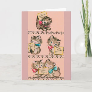Vintage Kittens födelsedagskort Kort