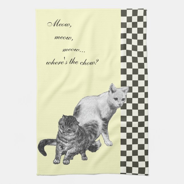 Vintage Kittens Kitchen Towel Kökshandduk (Vertikal)