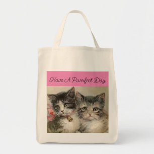 Vintage Kittens Tote Bag Tygkasse