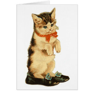 Vintage Kitty Hälsningskort