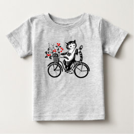 Vintage Kitty Ridning På En Cykel T Shirt