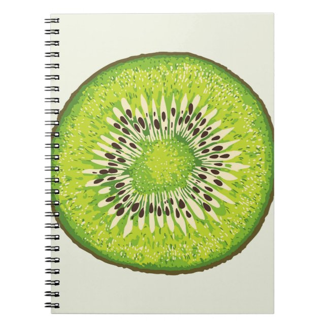 Vintage kiwi slice mönster. anteckningsbok (Framsidan)
