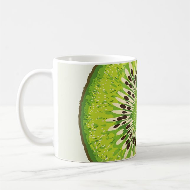 Vintage kiwi slice mönster. kaffemugg (Vänster)