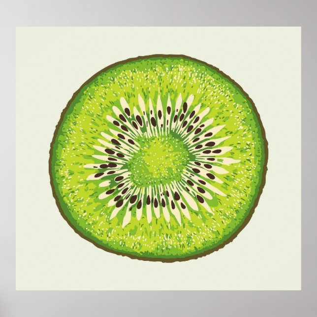 Vintage kiwi slice mönster. poster (Framsidan)