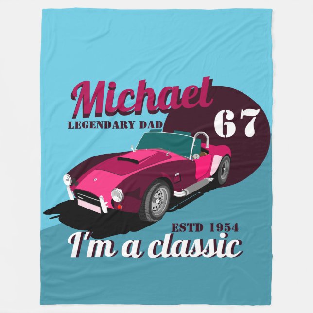 Vintage klassisk antikisk billegendariker pappa na fleecefilt (Framsidan)