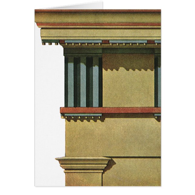 Vintage Klassisk Arkitektur, Tempel Entablement Hälsningskort (Framsidan)