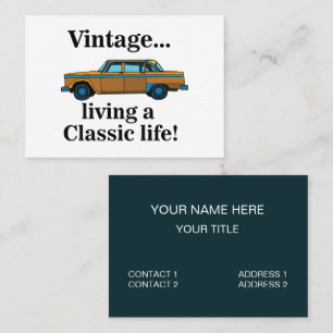 Vintage Klassisk Bil Mekaniker Visitkort