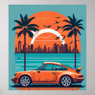 Vintage klassisk bil poster