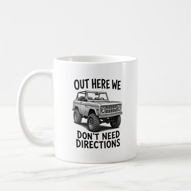 Vintage klassisk Bronco Off-Road-illustration Kaffemugg (Vänster)