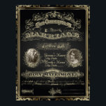 Vintage Klassisk Gatsby Stil Äktenskapsbevis Poster<br><div class="desc">Klassisk och sofistikerad,  svart och guld i Art Deco-stil från de glada 20-talet,  Glada tjugotalet Gatsby-stil vintage och elegant,  med ett "Great Gatsby"-tema från 1920-talet i svarta och gyllene nyanser. En svart bakgrund framhäver den intrikata geometriska Art Deco-stilen och typsnittet som skapats i en gradient guld.</div>