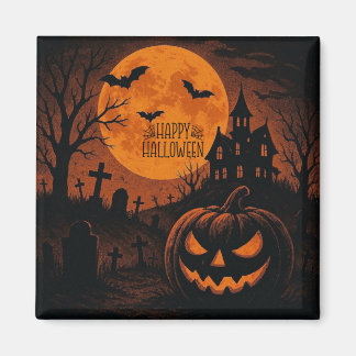 Vintage, klassisk Happy halloween-pumpa Magnet