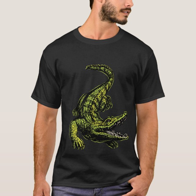 vintage klassisk krokodil t shirt (Framsida)