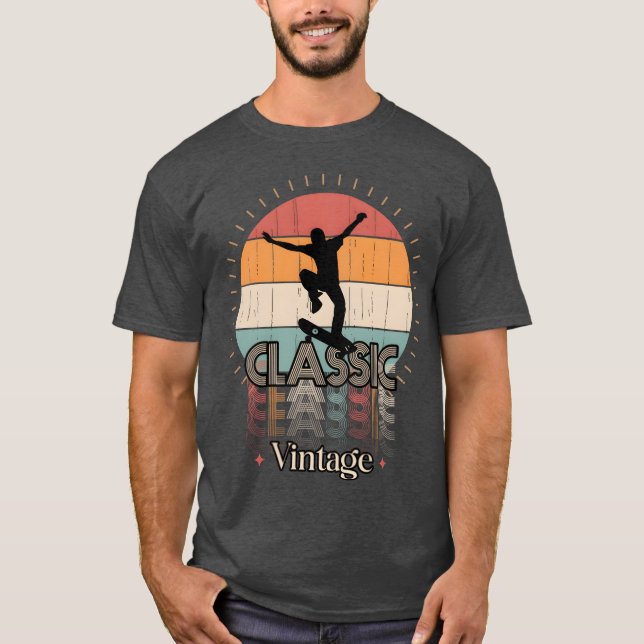 Vintage klassisk SKATE-familj T Shirt (Framsida)