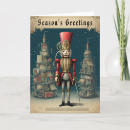 Vintage Klassisk Trä Mutcracker Anpassad Jul Helgkort