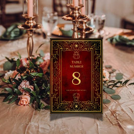 Vintage Klassisk Unik Anpassad Bröllop Bordsnummer