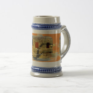 Vintage, klassisk, vårdad träkaravan sejdel