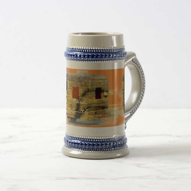 Vintage, klassisk, vårdad träkaravan sejdel (Framsida höger)