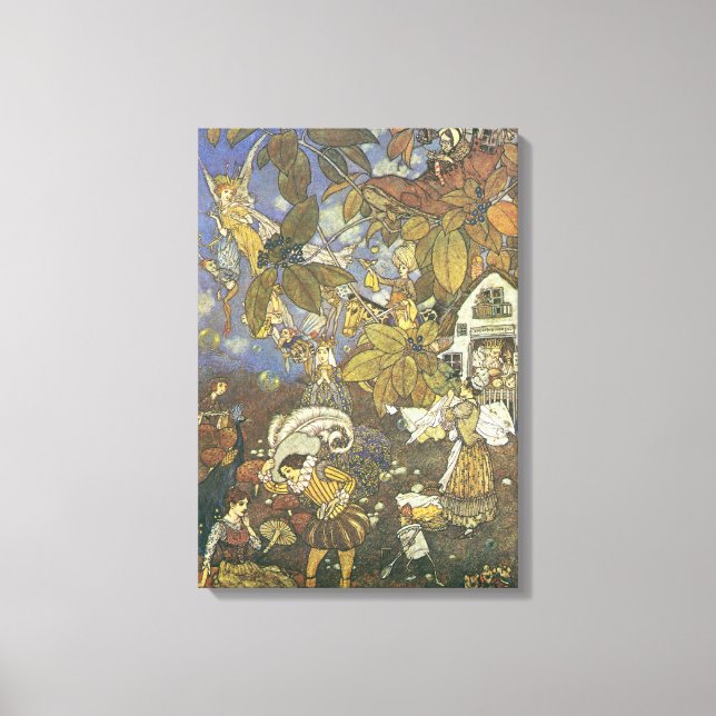 Vintage klassiska sagafigurer, Edmund Dulac Canvastryck (Framsida)