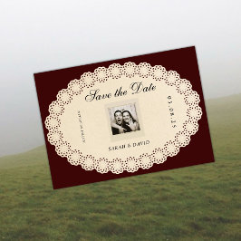 Vintage Klassiskt Pappersspets Save the Date