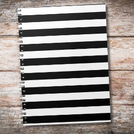 Vintage Klassiskt svartvitt rand Anteckningsbok