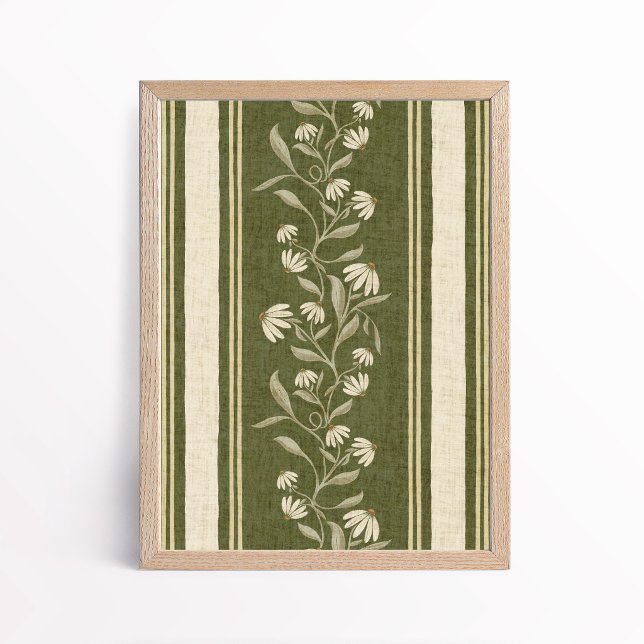 Vintage Klättrande Margueritkona Blommig Rand Poster (Skapare uppladdad)