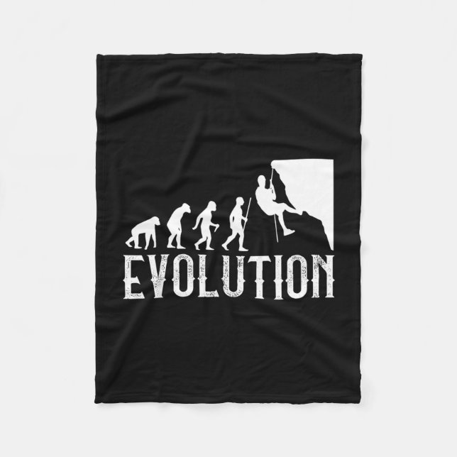 Vintage klättrare evolution - rolig klippvägg fleecefilt (Framsidan)