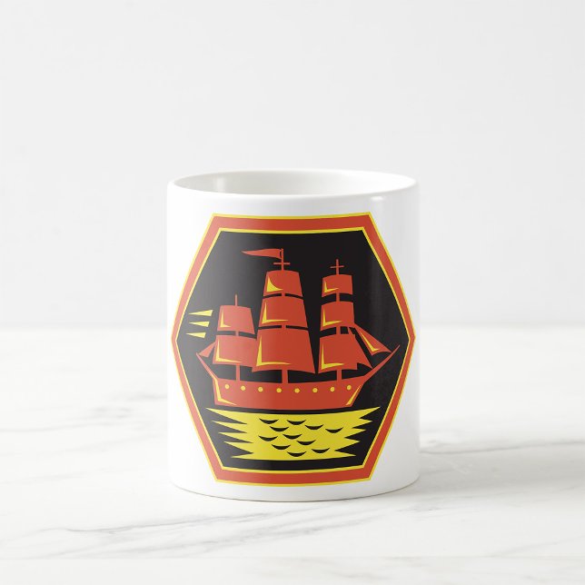Vintage klipperskepp seglar kaffemugg (Skapare uppladdad)