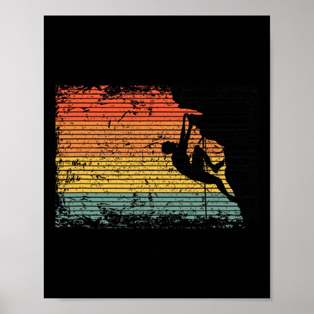 Vintage Klippklättring Bouldering  Poster (Framsidan)