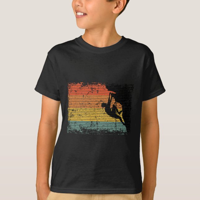 Vintage Klippklättring Bouldering  T Shirt (Framsida)
