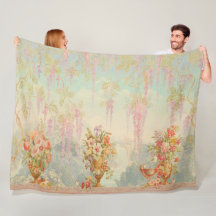 Vintage Klistra in blå Grönt Rosa Elegant Blommigt