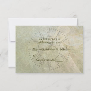 Vintage klocka bröllop RSVP OSA Kort