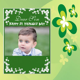 Vintage Klöver St patrick's day Son/Grandson Photo Julkort