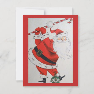 Vintage-Klubben Santa Swings på prydnadsföremål Julkort