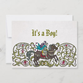 Vintage Knight Baby Shower Inbjudningar