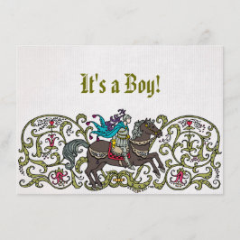 Vintage Knight Baby Shower Inbjudningar