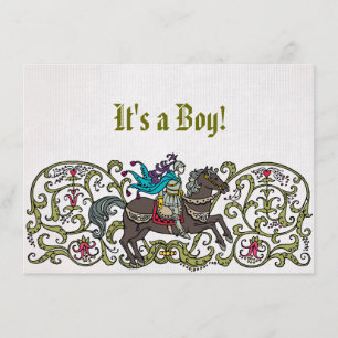 Vintage Knight Baby Shower Inbjudningar
