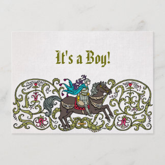 Vintage Knight Baby Shower Inbjudningar