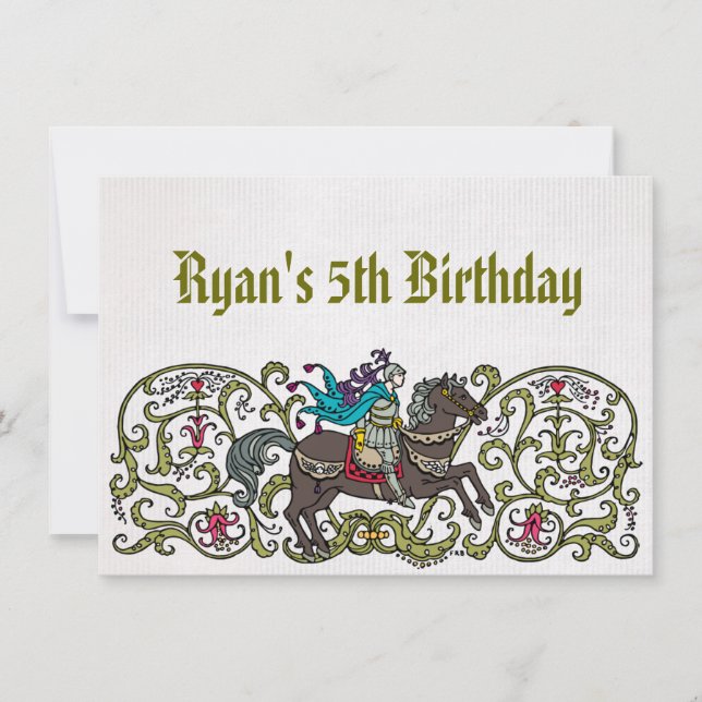 Vintage Knight Inbjudningar (Framsida)