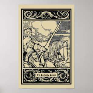 Vintage Knight On Horse av W.H. Robinson Poster