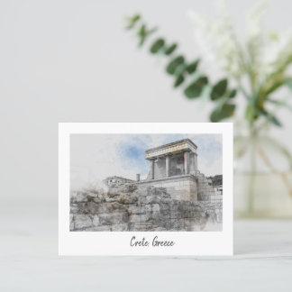 Vintage Knossos Palace Postcard - Heraklion Helg Vykort