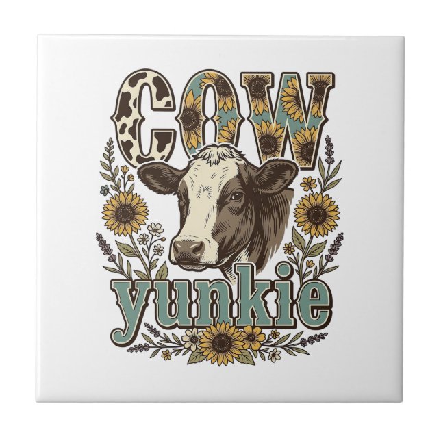 Vintage Ko Sunflower Gårdsdesign_1 Kakelplatta (Framsidan)