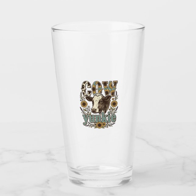Vintage ko Yun kie solros gårdsdesign_1 Glaskopp (Framsida)