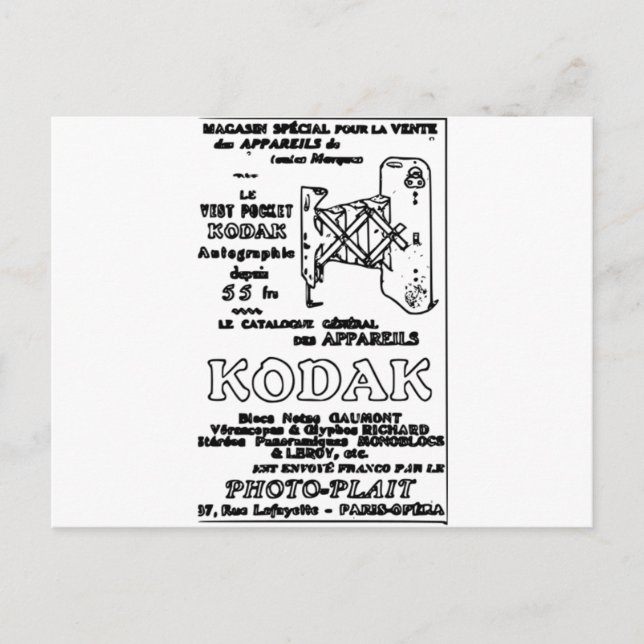 Vintage Kodak Advert Vykort (Framsida)