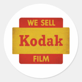 Vintage Kodak Film-skylt Runt Klistermärke