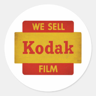 Vintage Kodak Film-skylt Runt Klistermärke