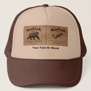 Vintage Kodiak Salmon Label Keps
